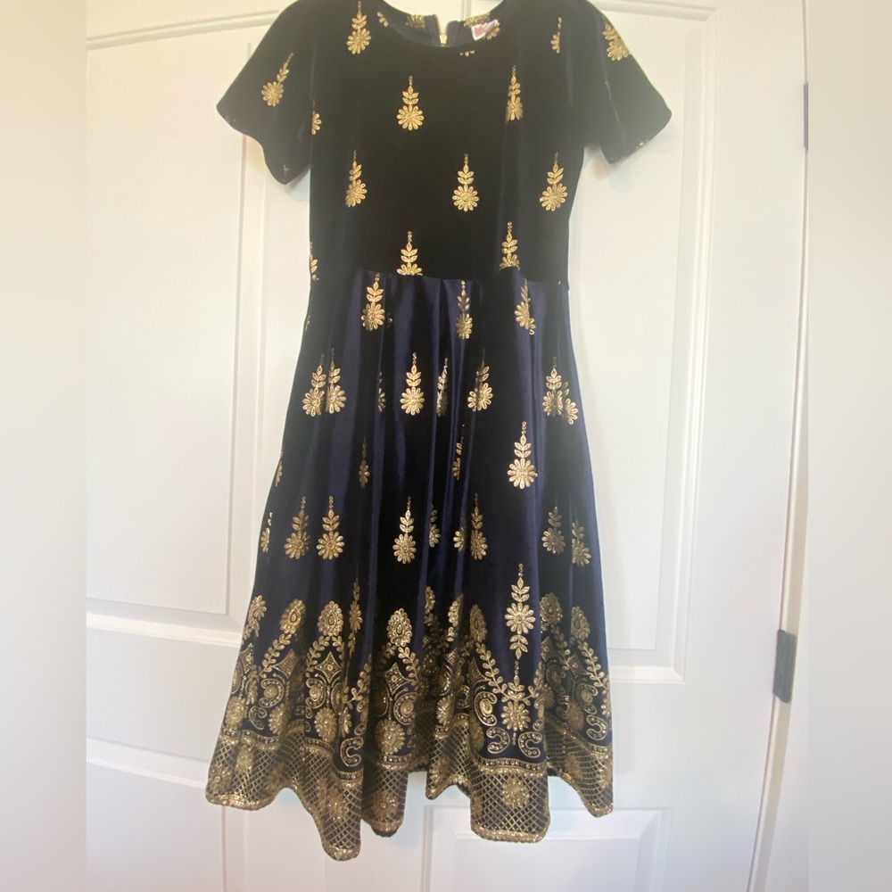 Vintage LuLaroe navy velvet dress size medium